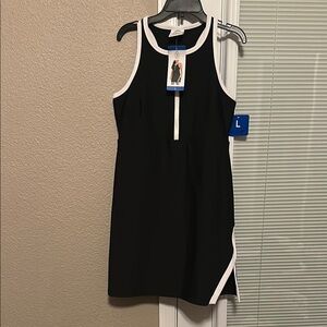 Black and White Sleeveless Dress